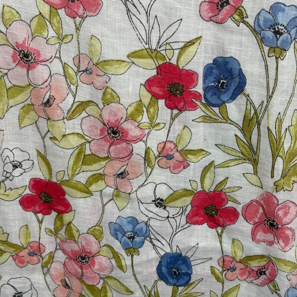 J. Jill Love Linen Floral Sleeveless Top M. Full Button Back Cottagecore Coastal - Picture 9 of 11